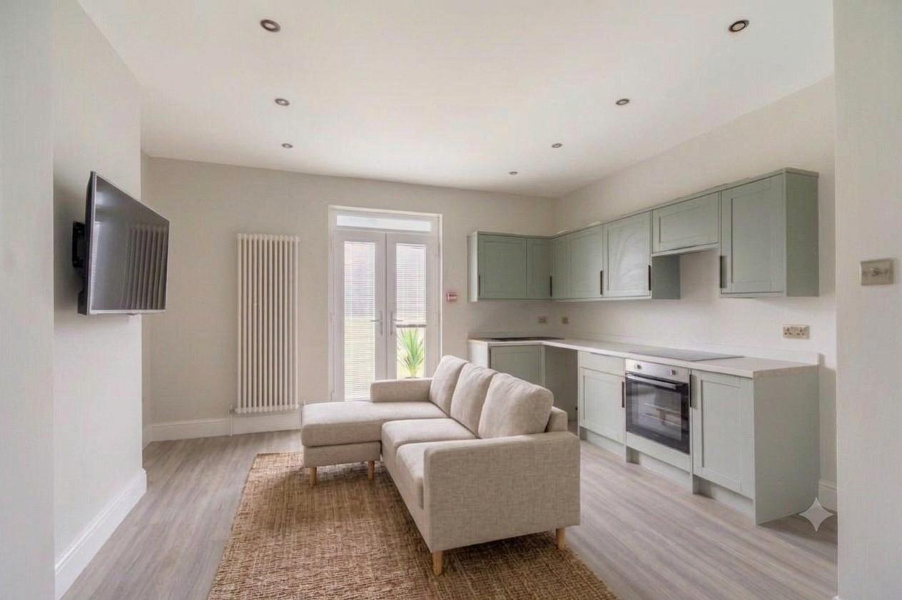 Open-plan living space and kitchen in a managed let